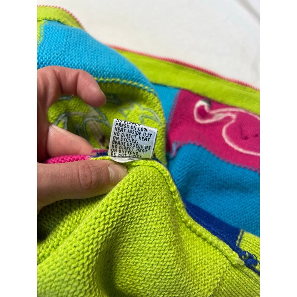 Jack B Quick Colorful Flamingo Florida Palm Sweater, size M, Pre-Loved, Dopamine - Picture 7 of 12